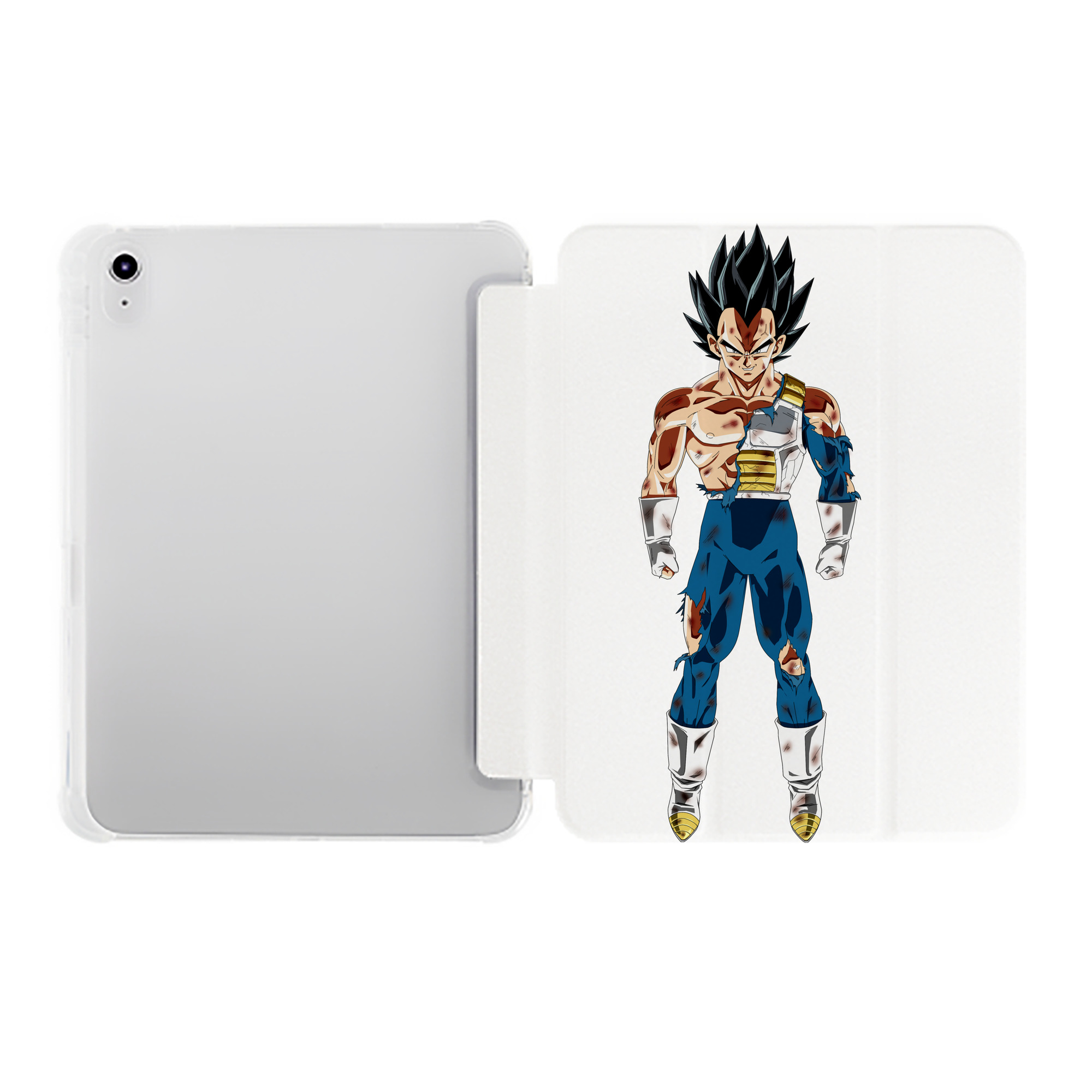 （画像用） ドラゴンボール ベジータ四世（Bejīta Yonsei）DRAGON BALL Vegeta IV IPad ケース ペン収納付き 三つ折りスタンド PUレザー×シリコン 対応機種9.5/10.5/10.9インチ